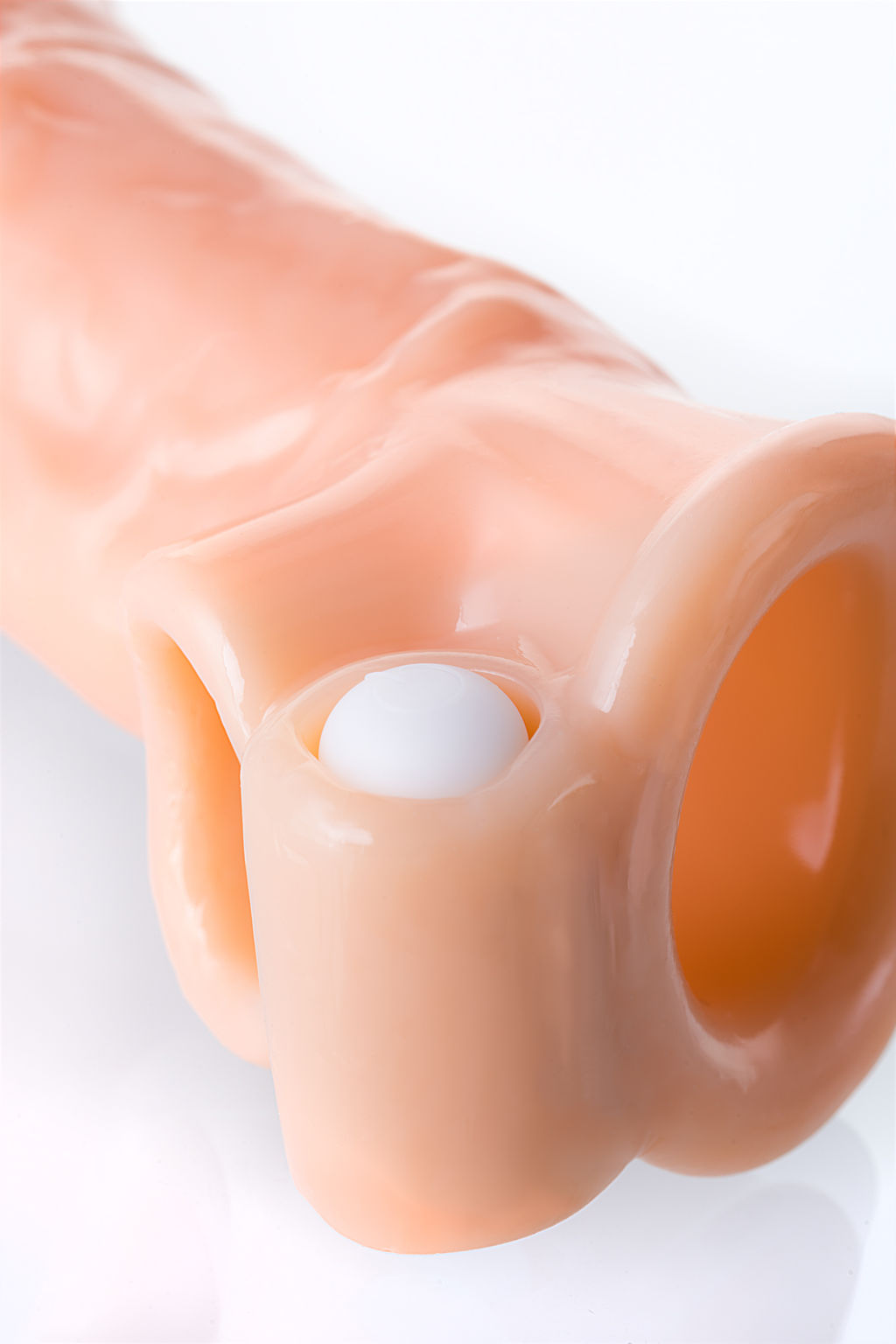 Насадка Toyfa XLover, для увеличения размеров с вибрацией, TPR, телесный, 18,5 см  фото 8