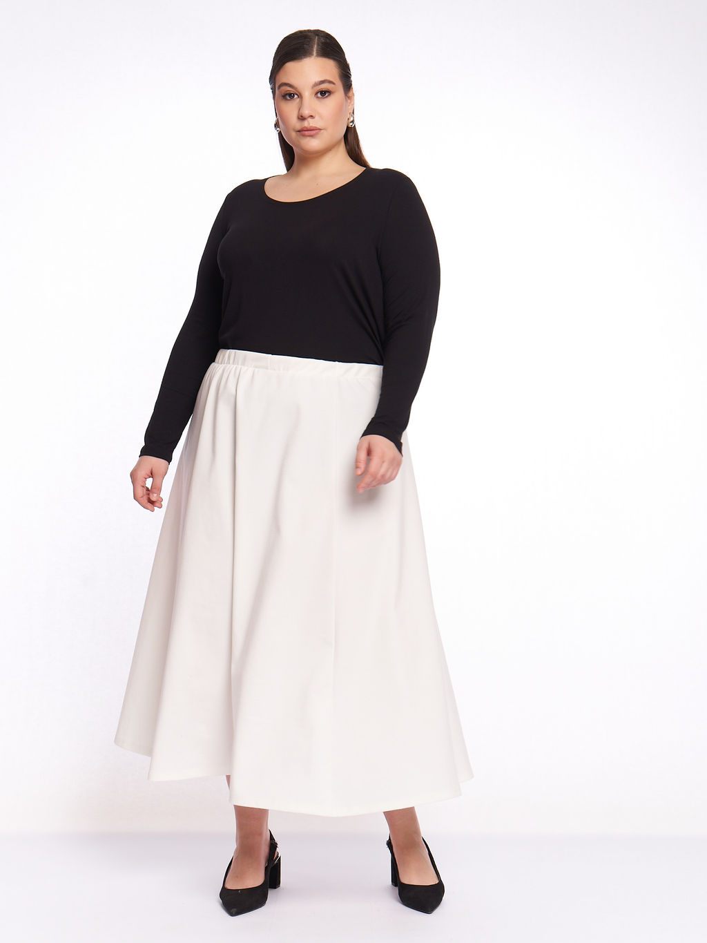 Юбка из плотного трикотажа UB17406WHT04