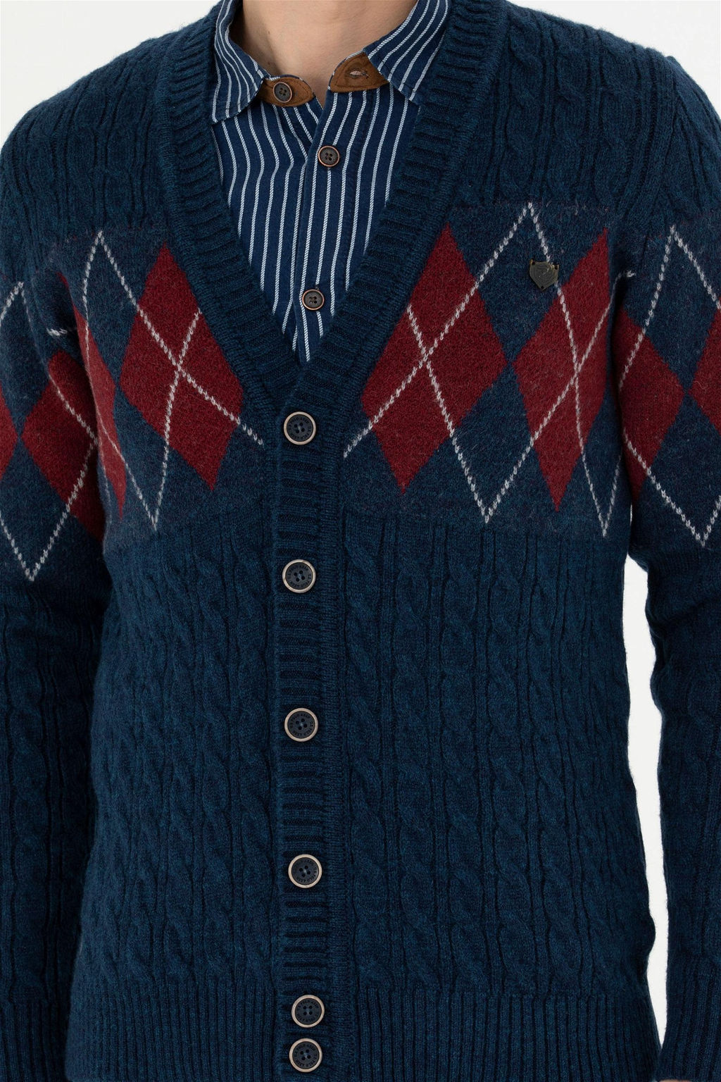 Мужской темно-синий трикотажный кардиган - U.s. polo assn фото 6