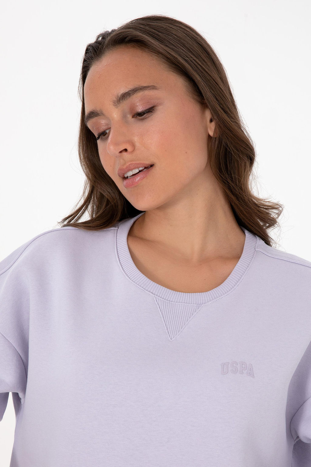 Kad_n Lavanta _ardonlu Bisiklet Yaka Basic Sweatsh_rt Sepette S_rpriz _ndirim - U.s. polo assn фото 2
