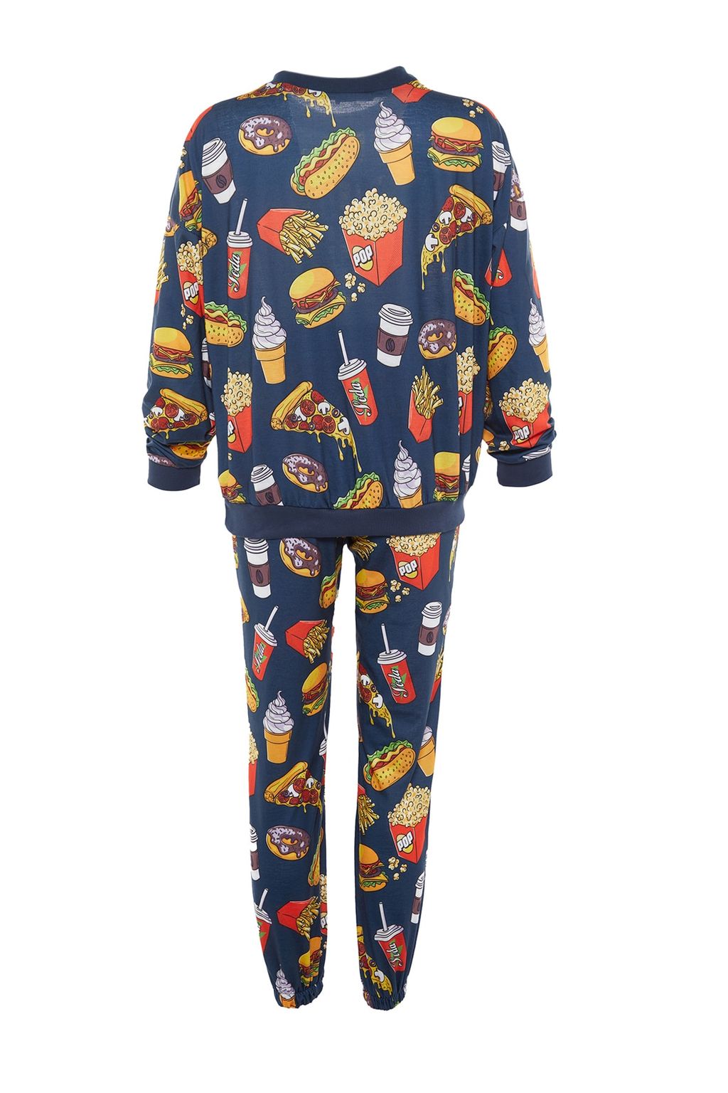 Cok Renkli %100 Pamuklu Slogan Nak?sl? Desenli Orme Pijama Tak?m? THMAW23PT00064
