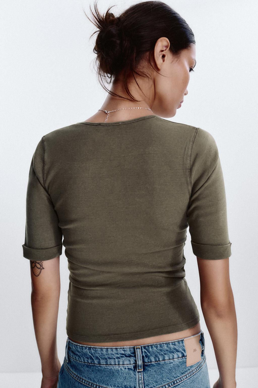 FADED COTTON T-SHIRT - Zara фото 29