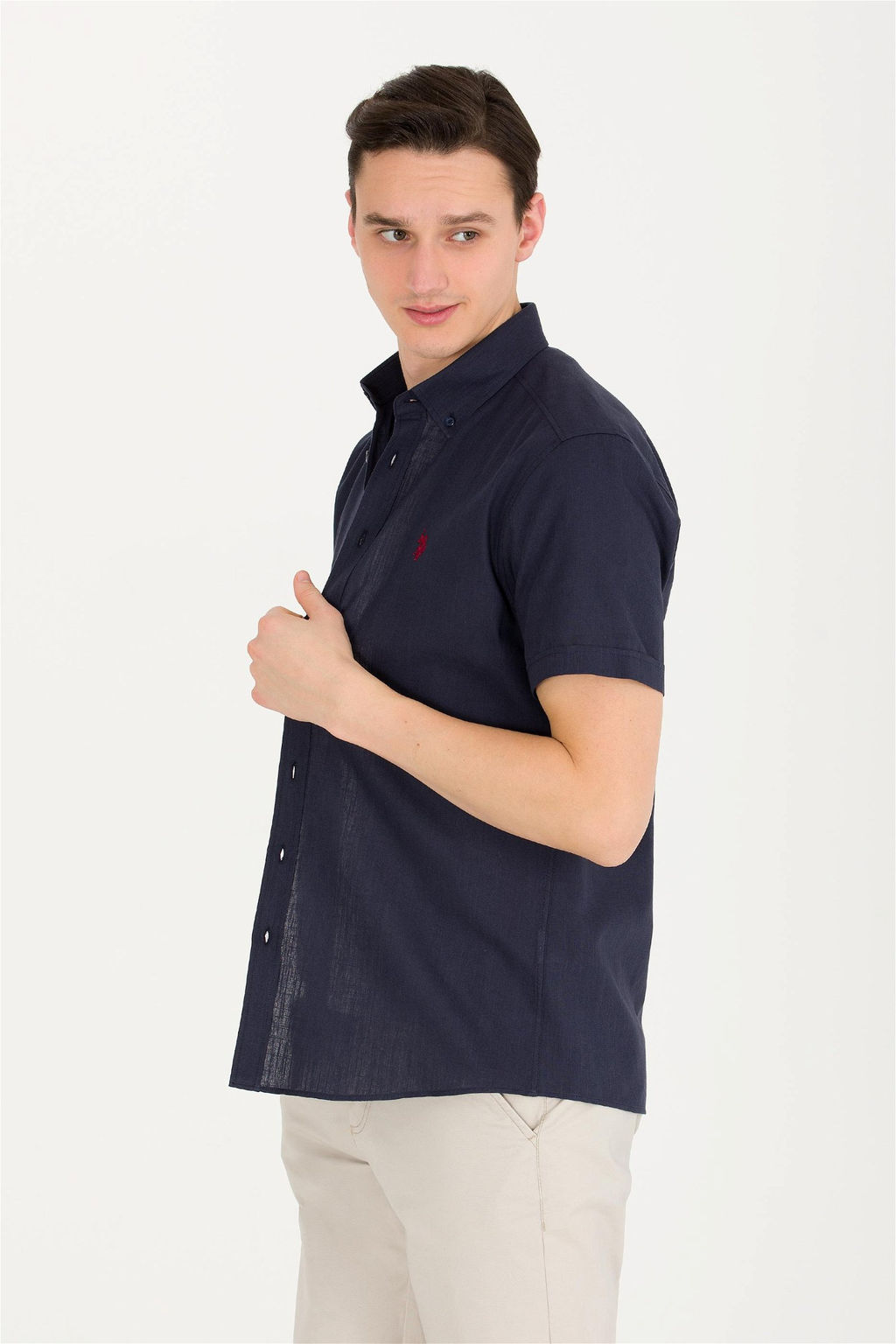 U. S. Polo Assn Мужская темно-синяя рубашка с коротким рукавом - U.s. polo assn фото 10