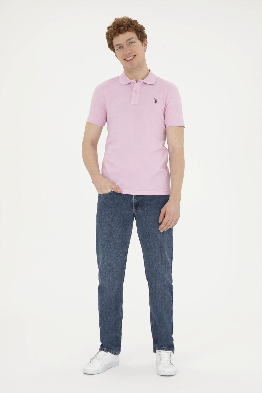 U. S. Polo Assn / Мужская розовая базовая футболка - U.s. polo assn фото 4