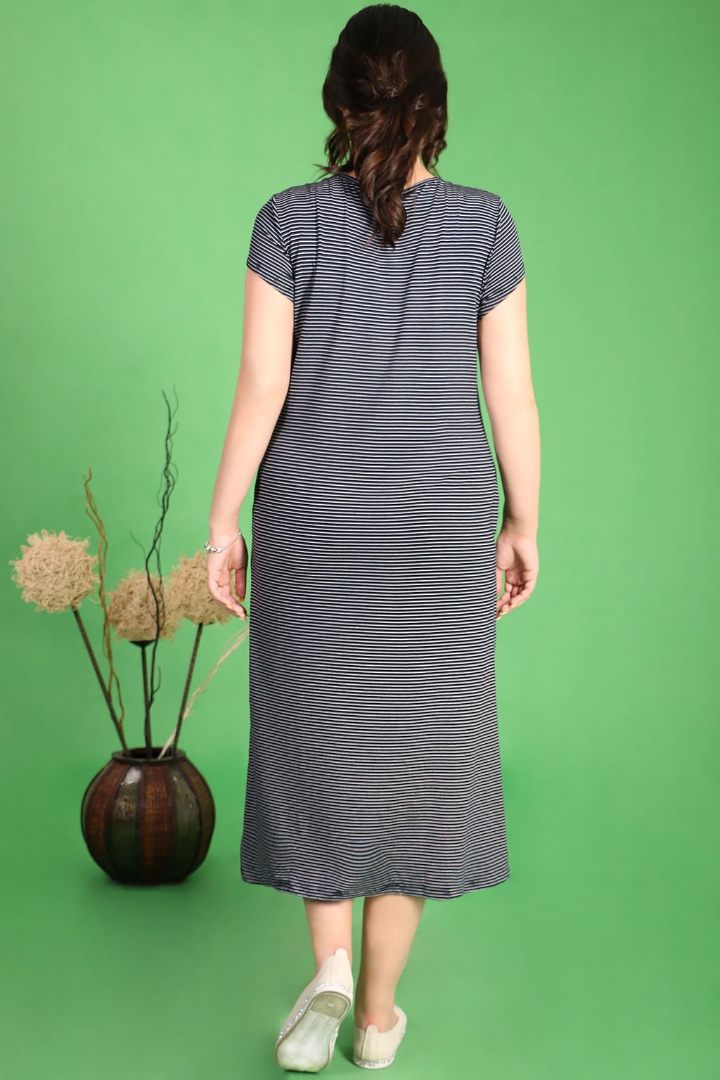 Платье летнее в полоску с рисунком повседневное - Almond фото 7