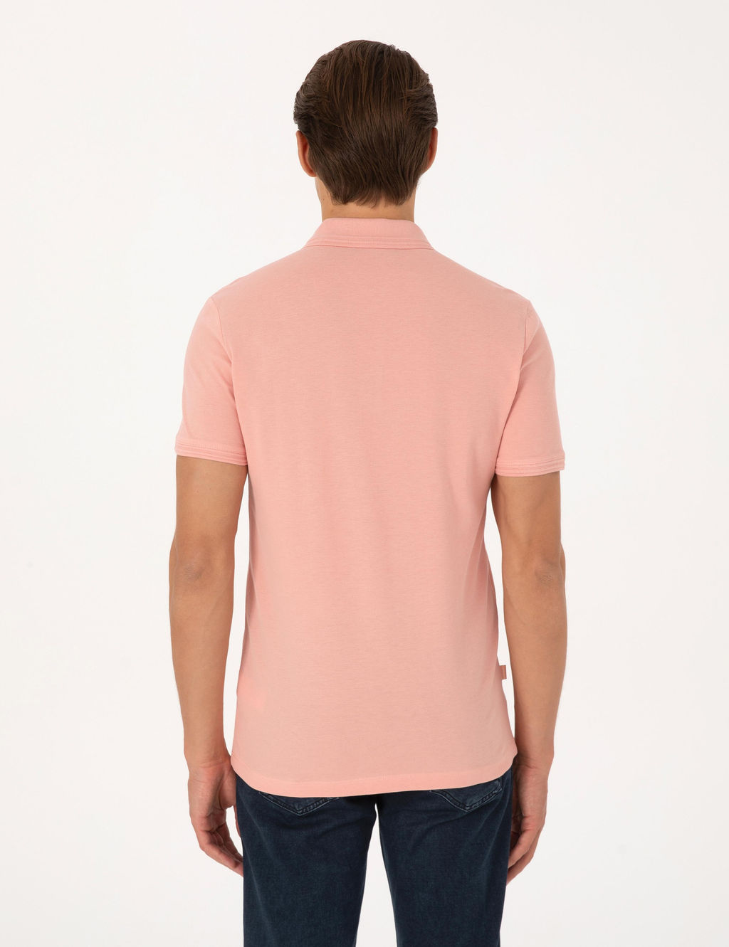 G_l Kurusu Slim Fit %100 Pamuk K_vr_lmaz Polo Yaka Basic Ti__rt