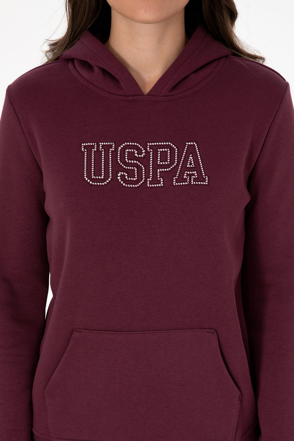 Kad_n Bordo _ardonlu Kap__onlu Basic Sweatshirt - U.s. polo assn фото 6