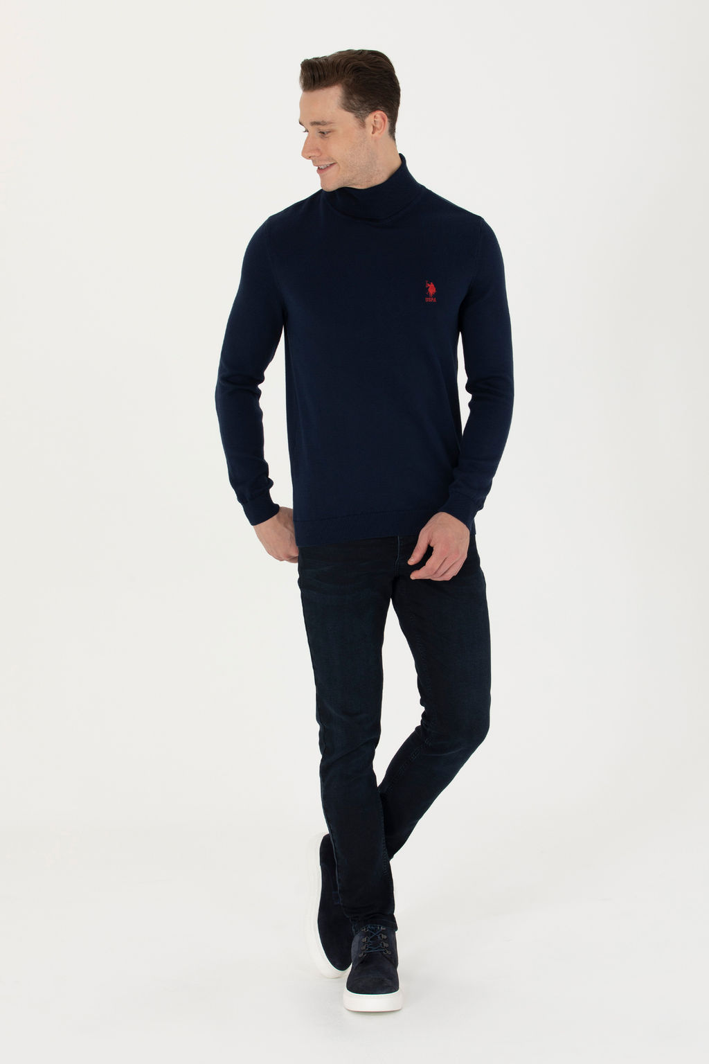 Мужской темно-синий базовый свитер - U.s. polo assn фото 18