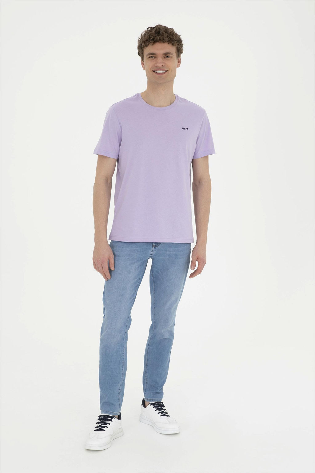 U. S. Polo Assn / Мужская сиреневая базовая футболка - U.s. polo assn фото 4