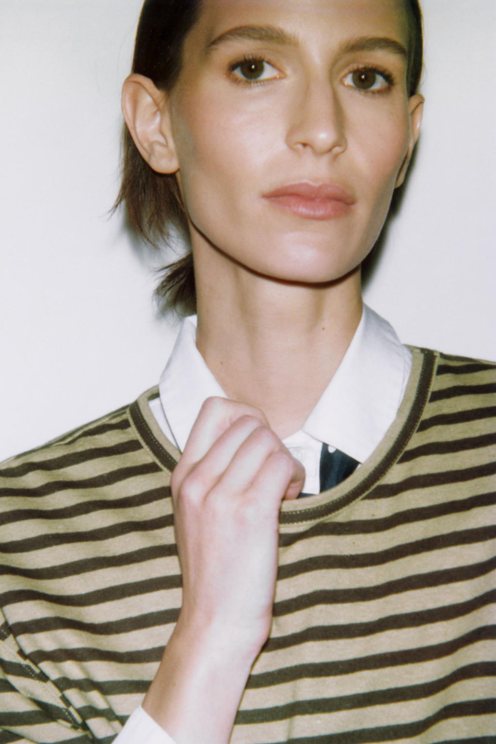 STRIPED COTTON AND LINEN T-SHIRT - Zara фото 3