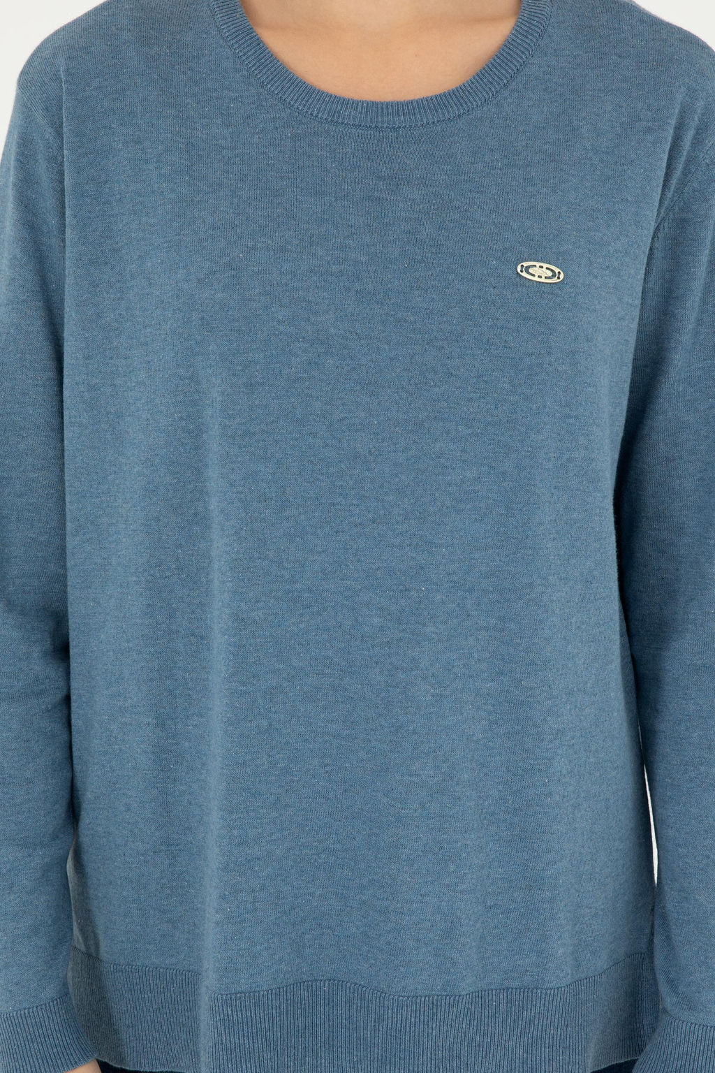 Свитер женский U.S. Polo Assn с круглым вырезом синий хлопок  фото 13