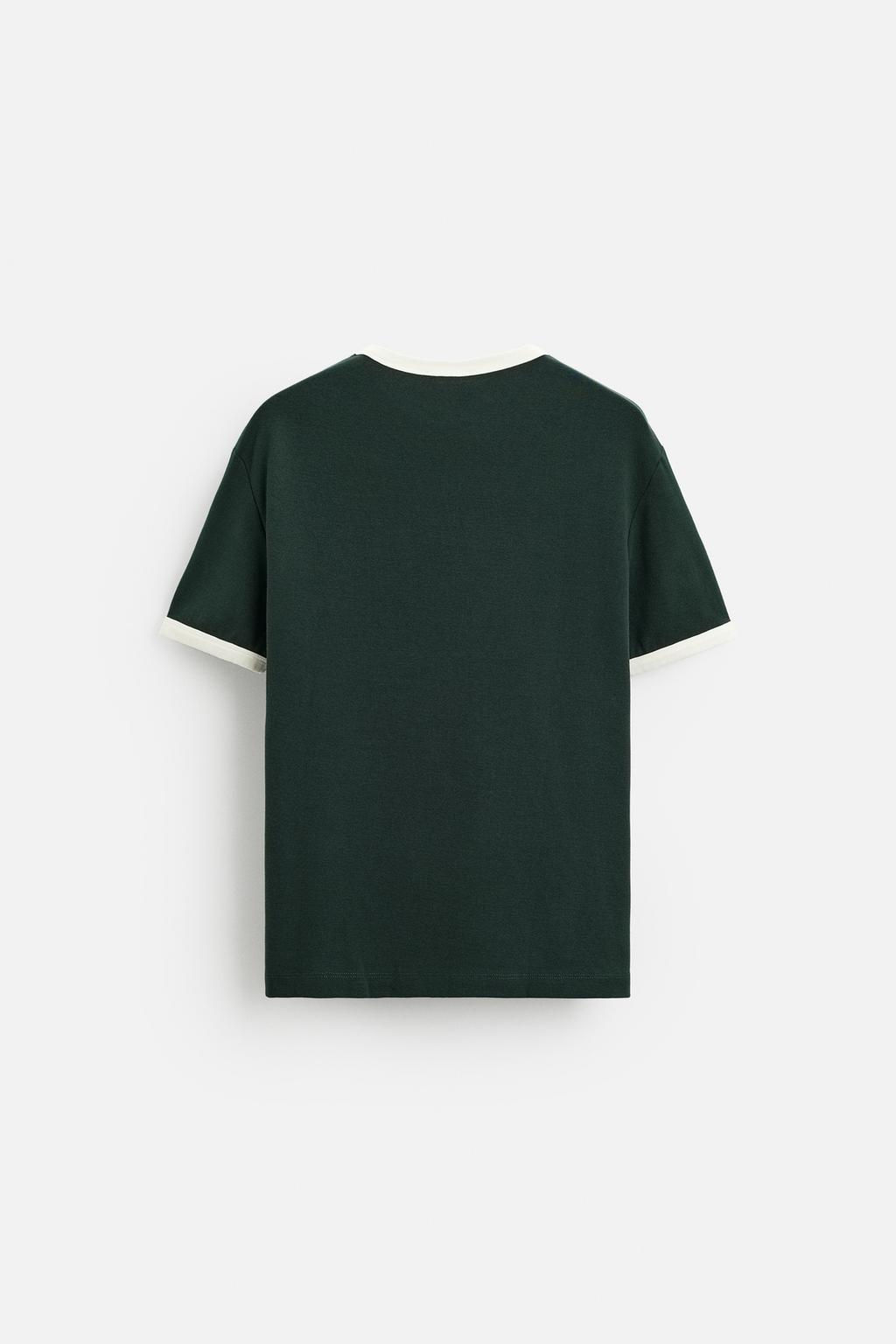 BASIC CONTRAST RIB T-SHIRT - Zara фото 23