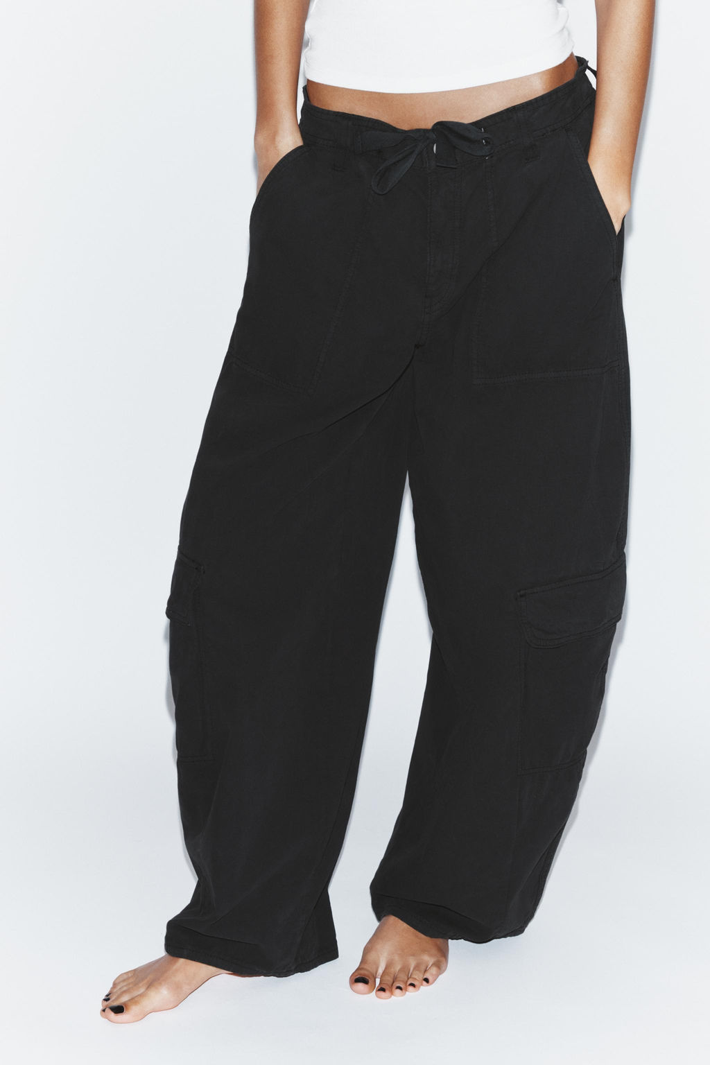 PANTAL?N OVERSIZE CARGO / Negro - Zara фото 2