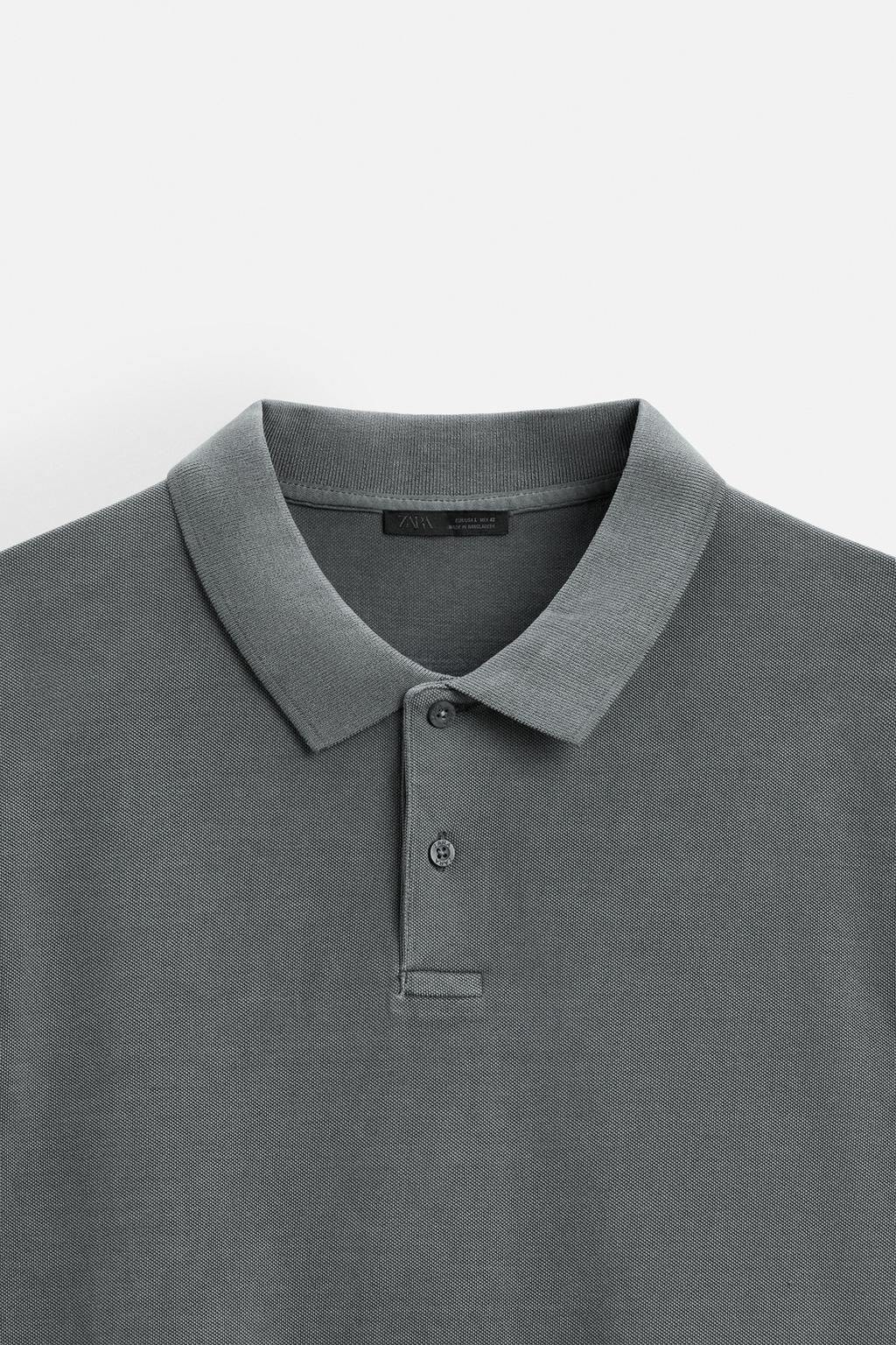 TEXTURED PIQUE POLO SHIRT - Zara фото 24