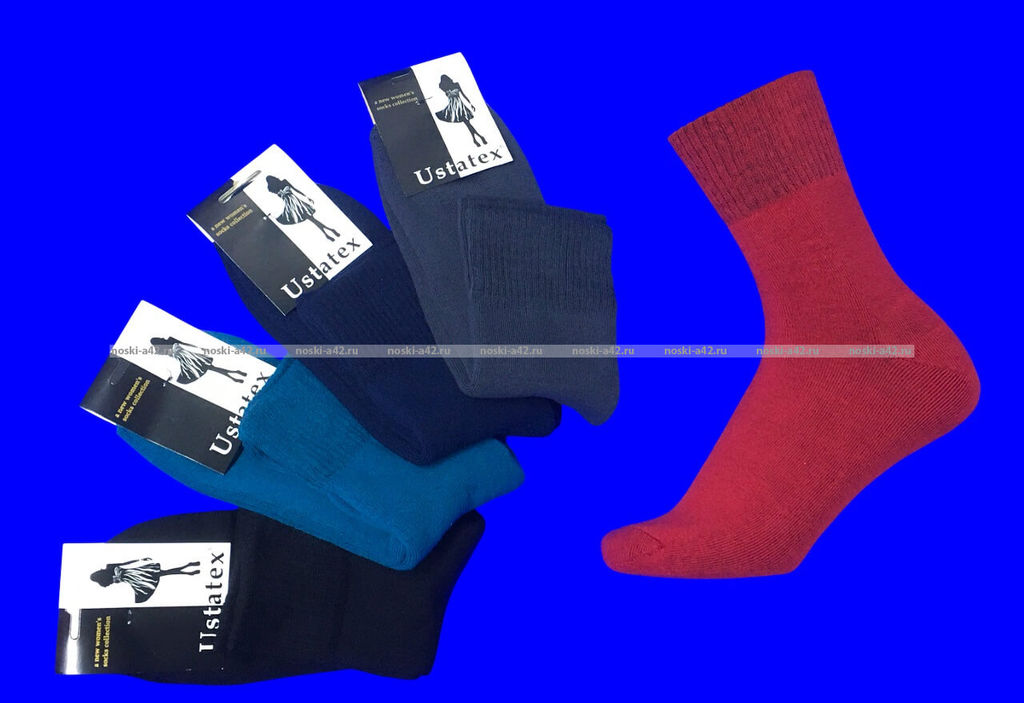 Цена за 5 пар. 5 ПАР - ЮстаТекс носки женские внутри махра хлопок арт. 2с3