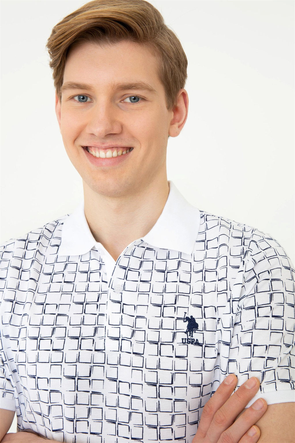 U. S. Polo Assn Мужская темно-синяя футболка с воротником-поло - U.s. polo assn фото 8