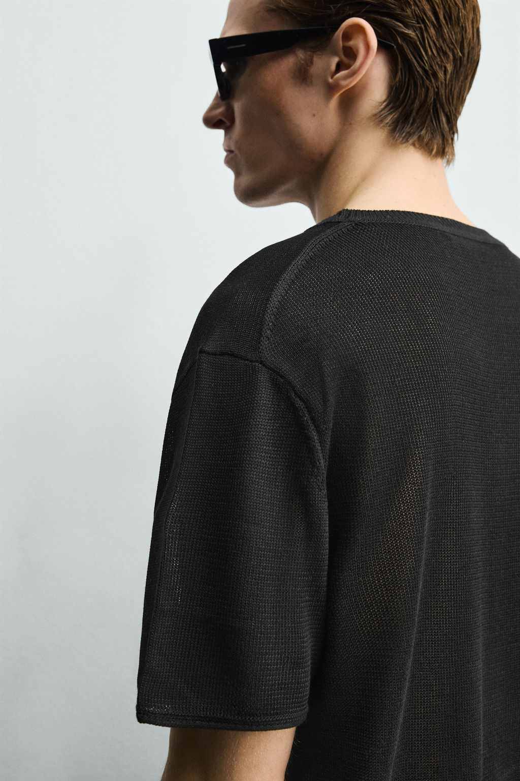 CAMISETA PUNTO MEZCLA VISCOSA / Negro - Zara фото 6