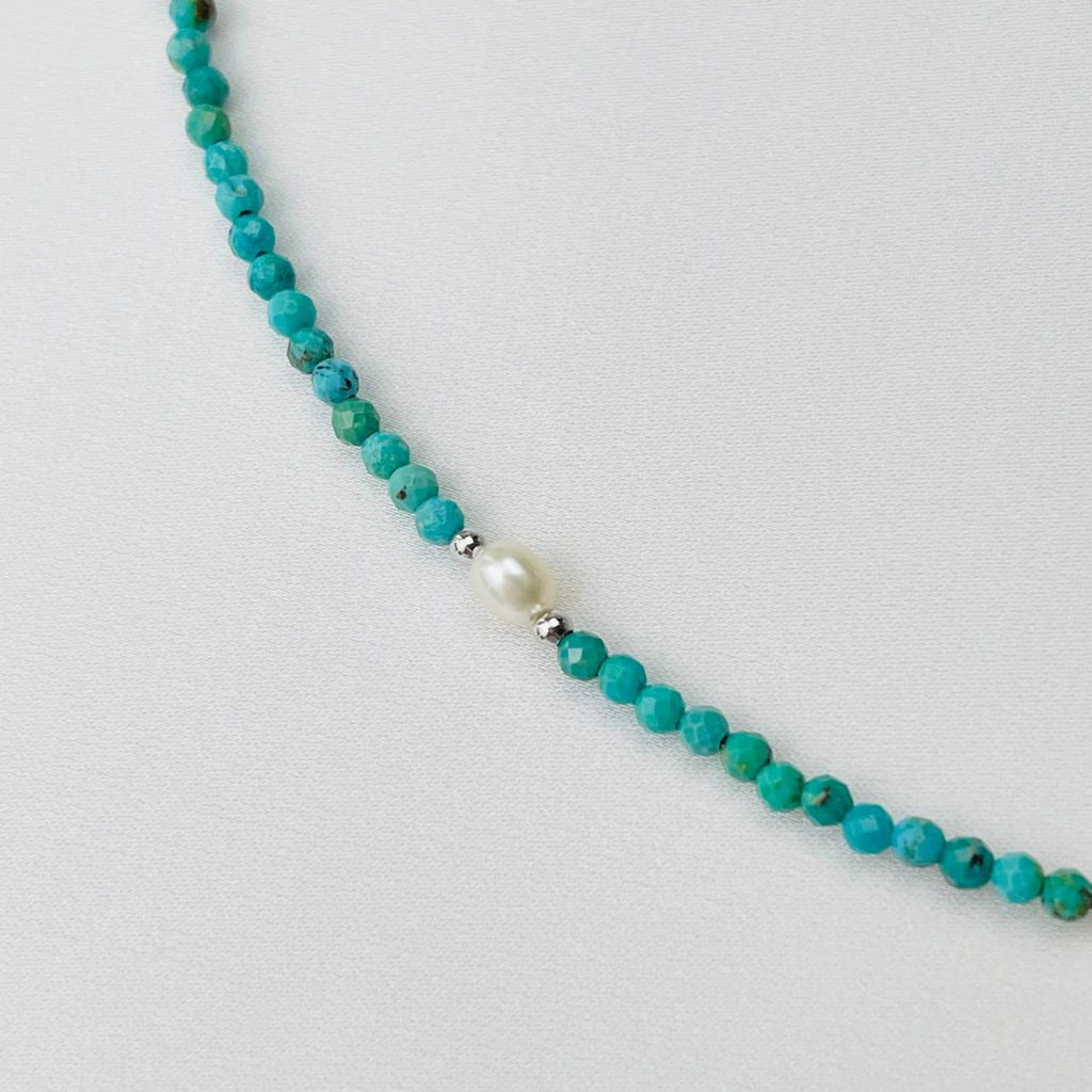 Колье из Бирюзы и Жемчуга 40 см +