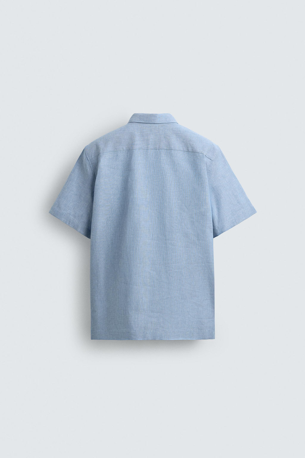 CAMISA ESTRUCTURA LINO - ALGOD?N / Celeste lavado - Zara фото 9