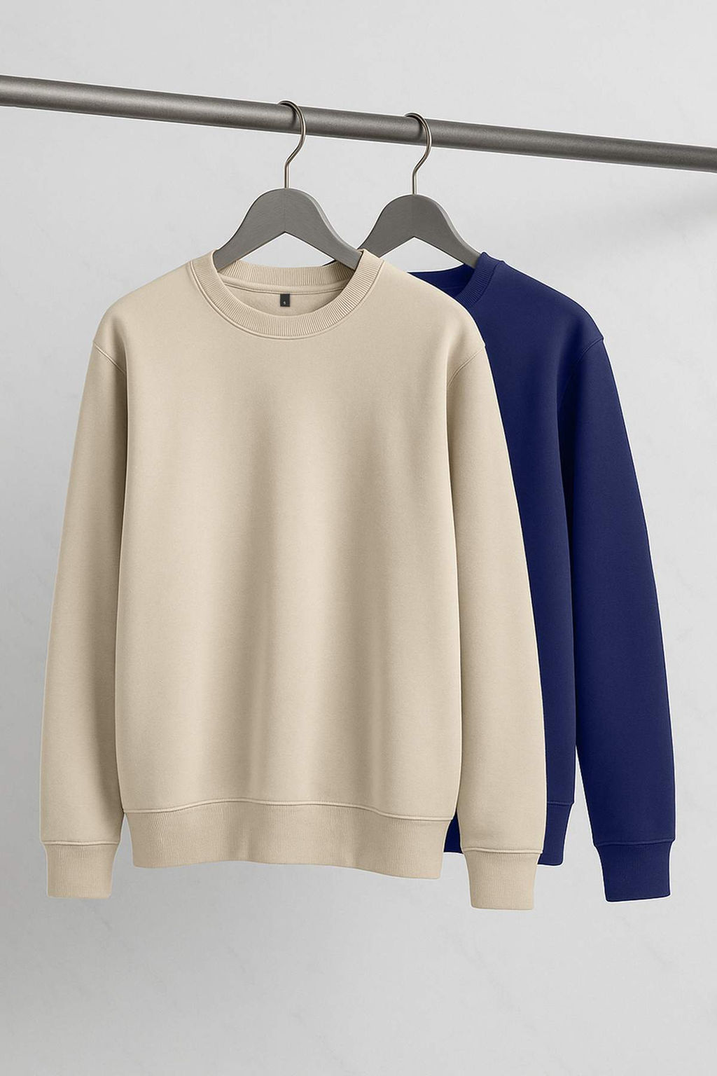 Lacivert-Tas 2li Paket Oversize/Genis Kesim Ici Polar/S?cak Tutan Sweatshirt TMNAW24SW00001