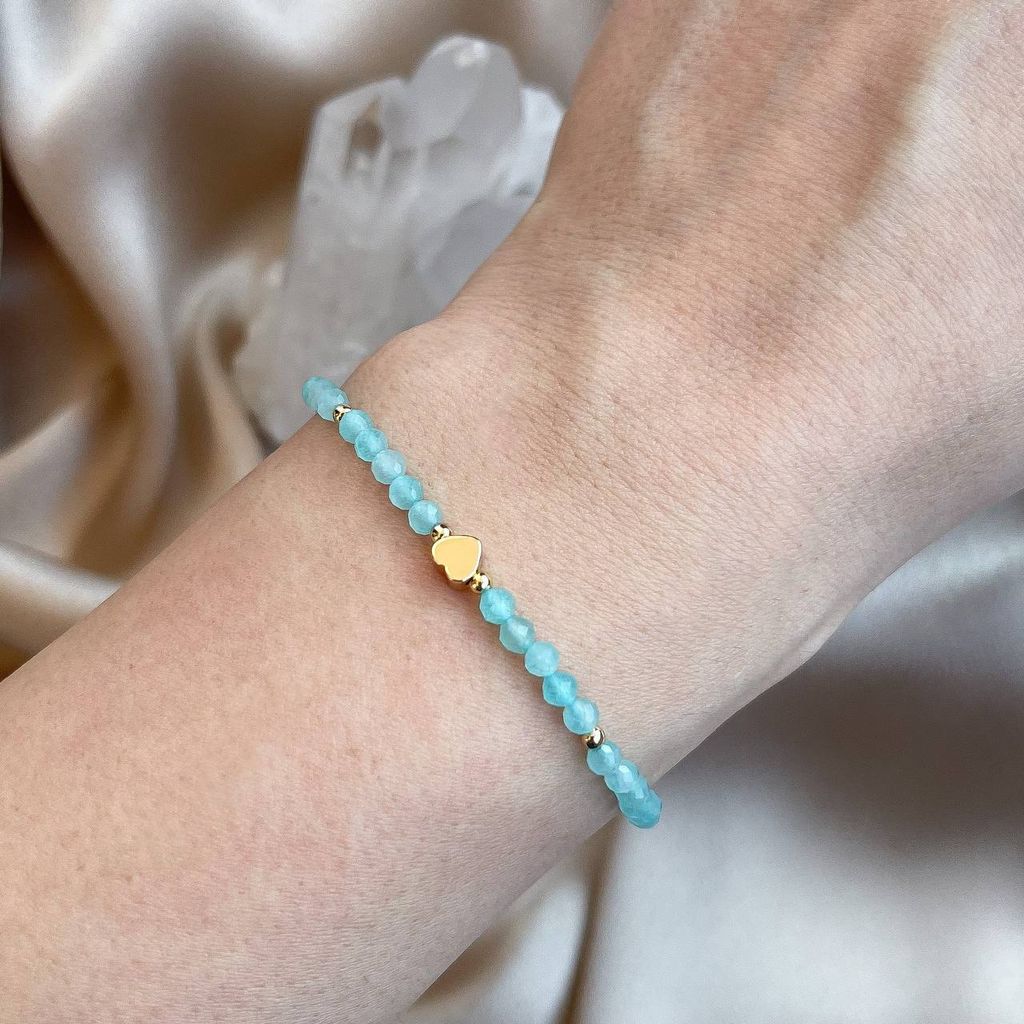 Браслет "Сердце" из Амазонита огранка 18 см +