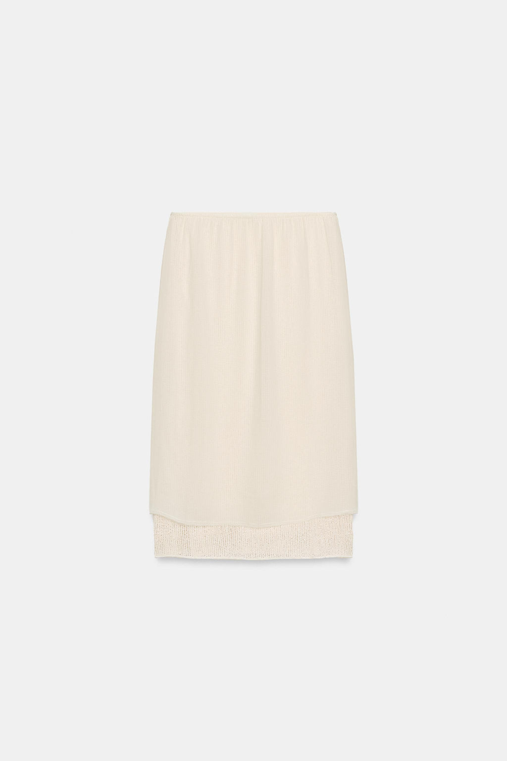 FALDA MIDI EFECTO DOBLE / Crudo - Zara фото 6