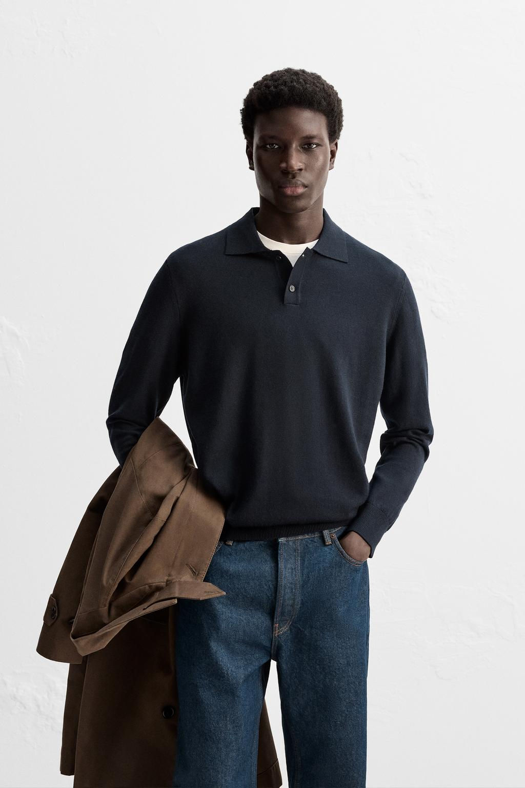 MERINO WOOL KNIT POLO SHIRT - Zara фото 2