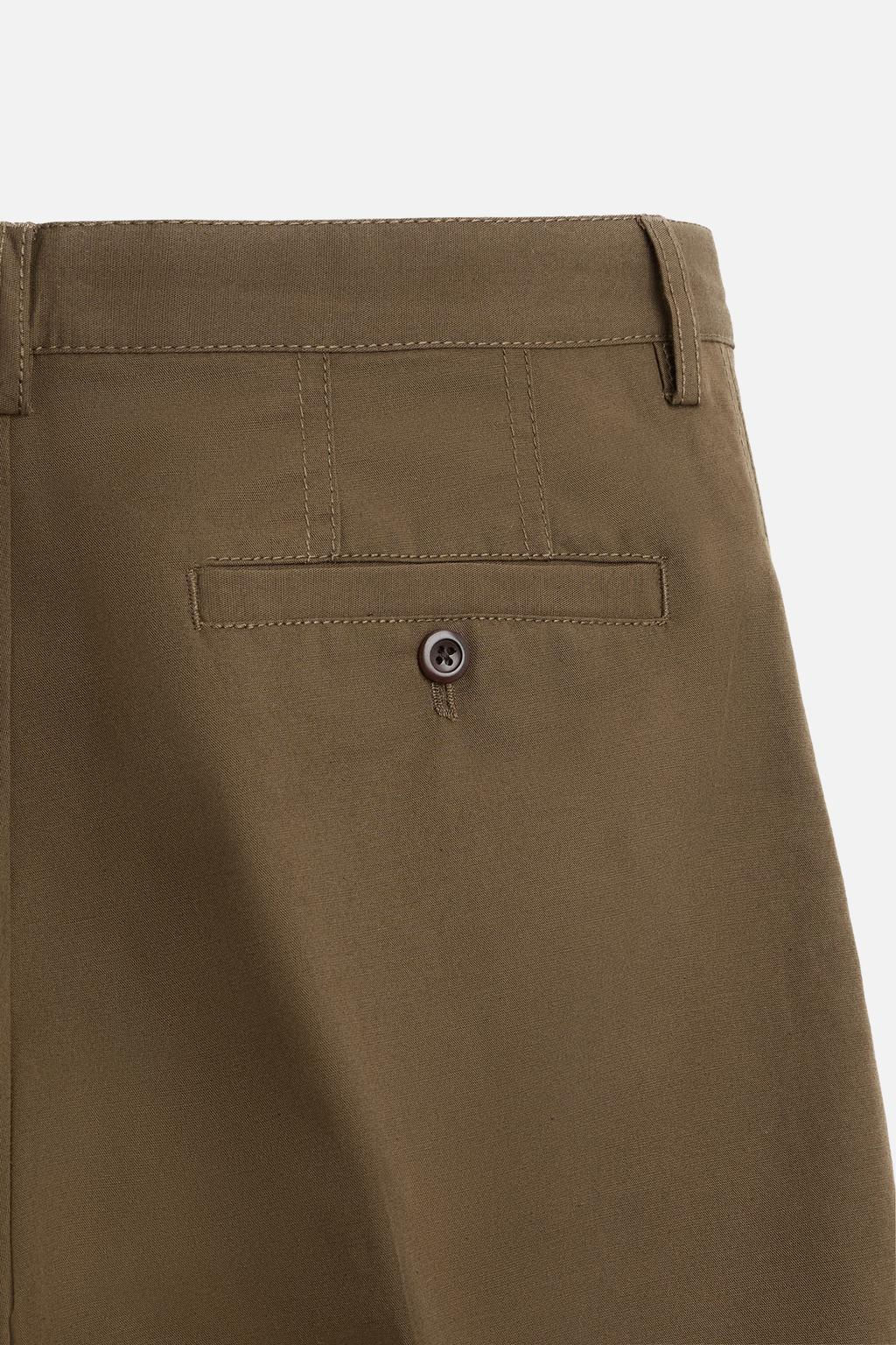 PLEATED COTTON - LINEN TROUSERS - Zara фото 9