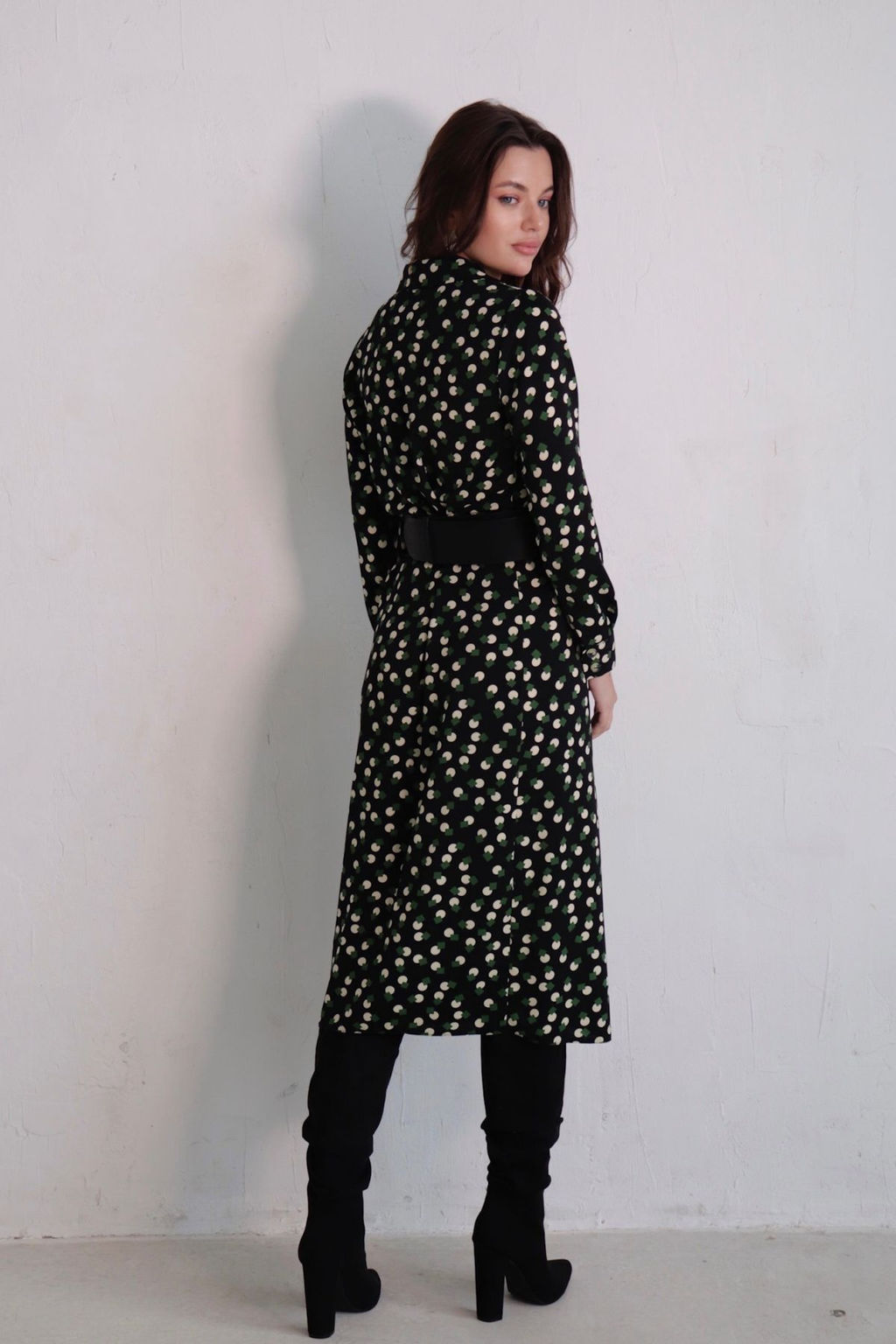 Платье-рубашка с английским воротником принт - Martichelli фото 186