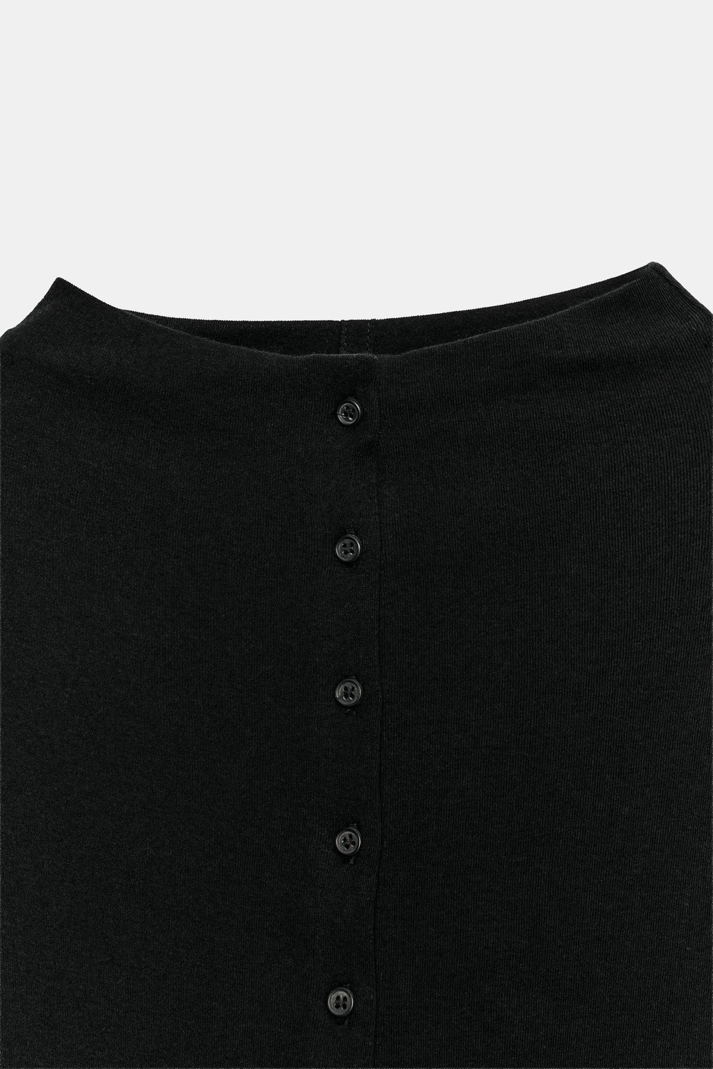 CAMISETA CUELLO ALTO BOTONES / Negro - Zara фото 5