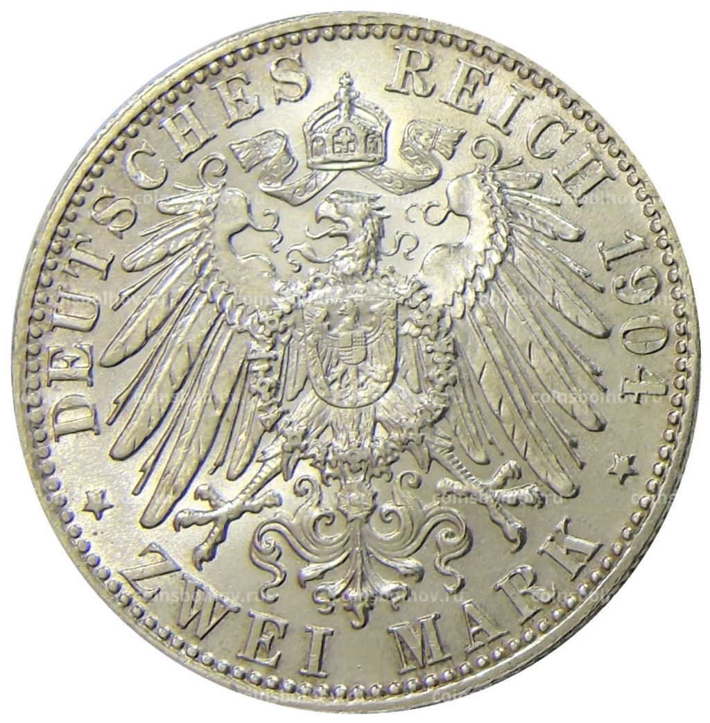 2 марки 1904 года D Германия (Бавария)