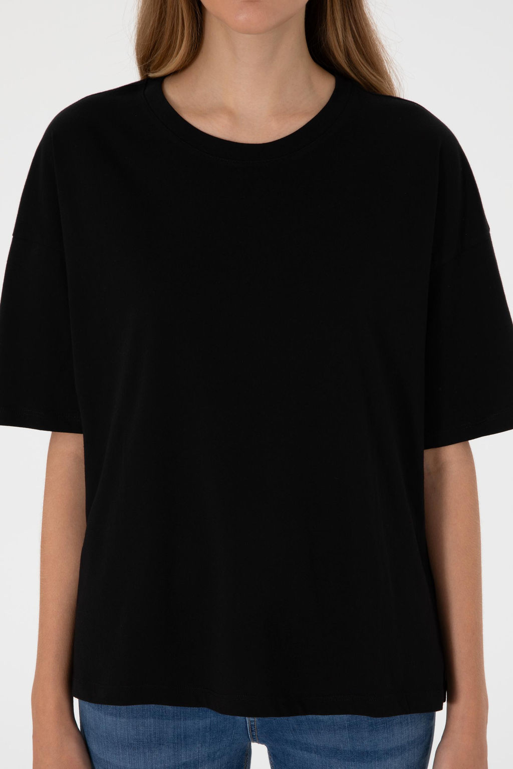 Kad_n Siyah Oversize Bisiklet Yaka Ti__rt Sepette S_rpriz _ndirim - U.s. polo assn фото 7