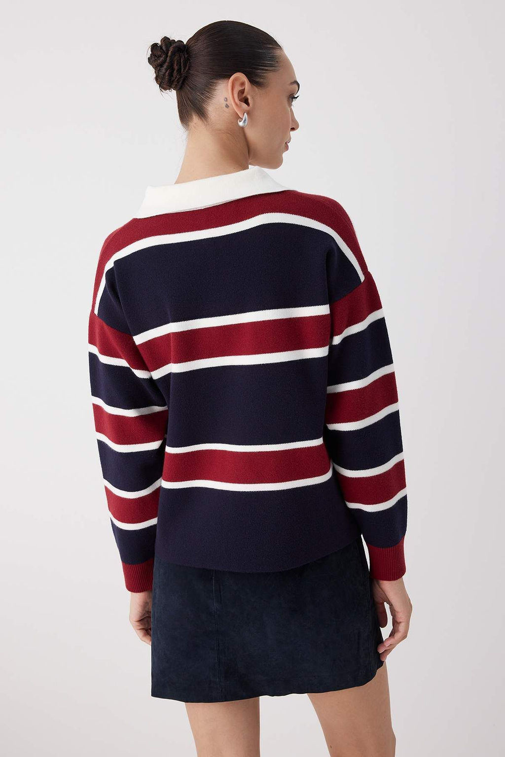 Wardrobe Essentials Lacivert Premium/Ozel Iplik Polo Yaka Triko Kazak | TWOAW26KZ00060 - Trendyolmilla фото 4