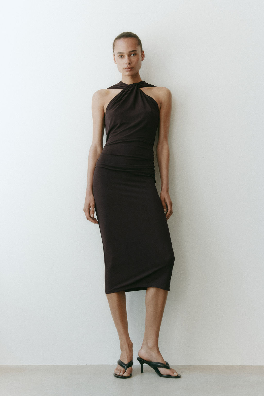 Vestido drapeado de punto - H&m фото 7