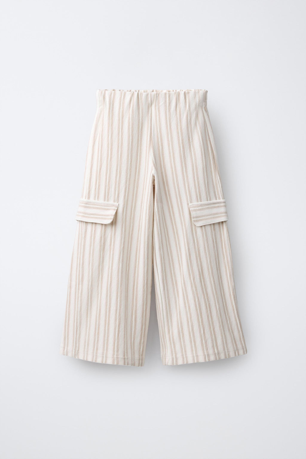 PANTAL?N WIDE LEG CARGO RAYAS / Crudo