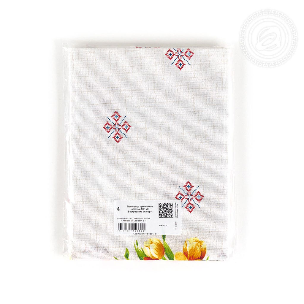 Полотенце кухонное из рогожки "Воскресение скатерть" 50х70/1 шт. - 50*70 Полотенца из рогожки