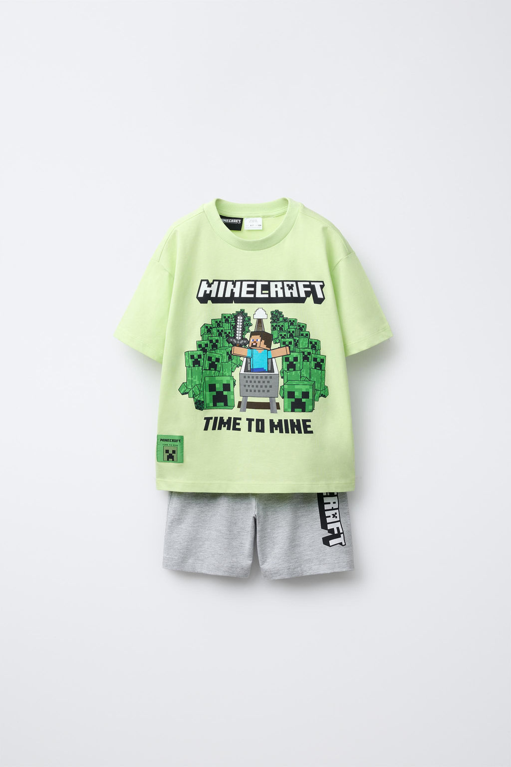6-14 YEARS/ MINECRAFT  MOJANG AB.  T-SHIRT AND BERMUDA PYJAMAS