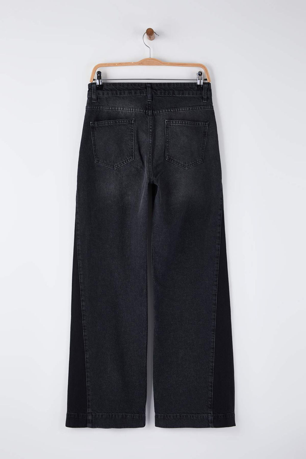 Ozel Koleksiyon Mavi Yuksek Bel Renk Bloklu Wide Leg Genis Paca Jeans TWOAW26JE00099 - Trendyolmilla фото 16