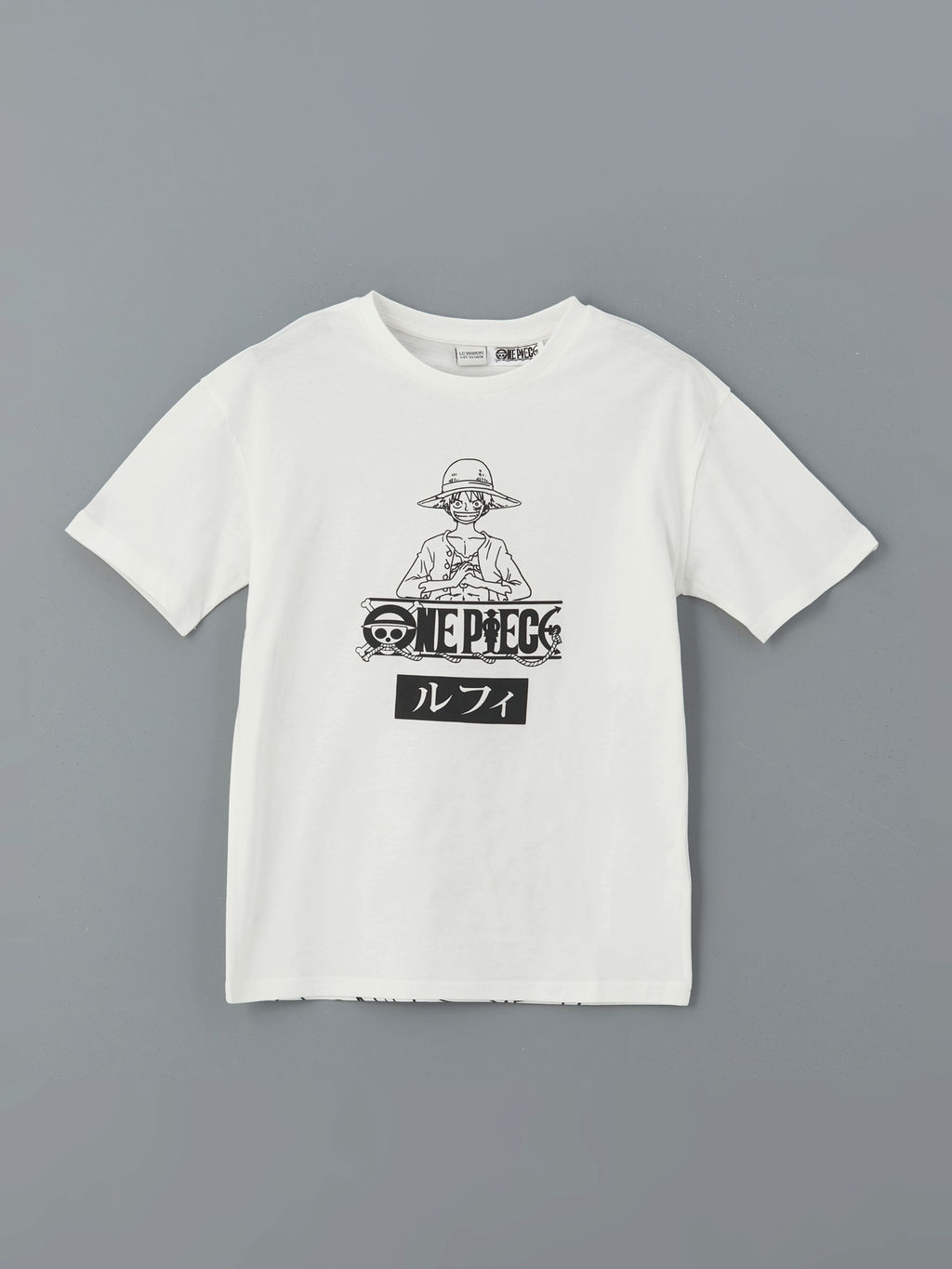 Bisiklet Yaka One Piece Bask?l? Erkek ?ocuk Ti??rt