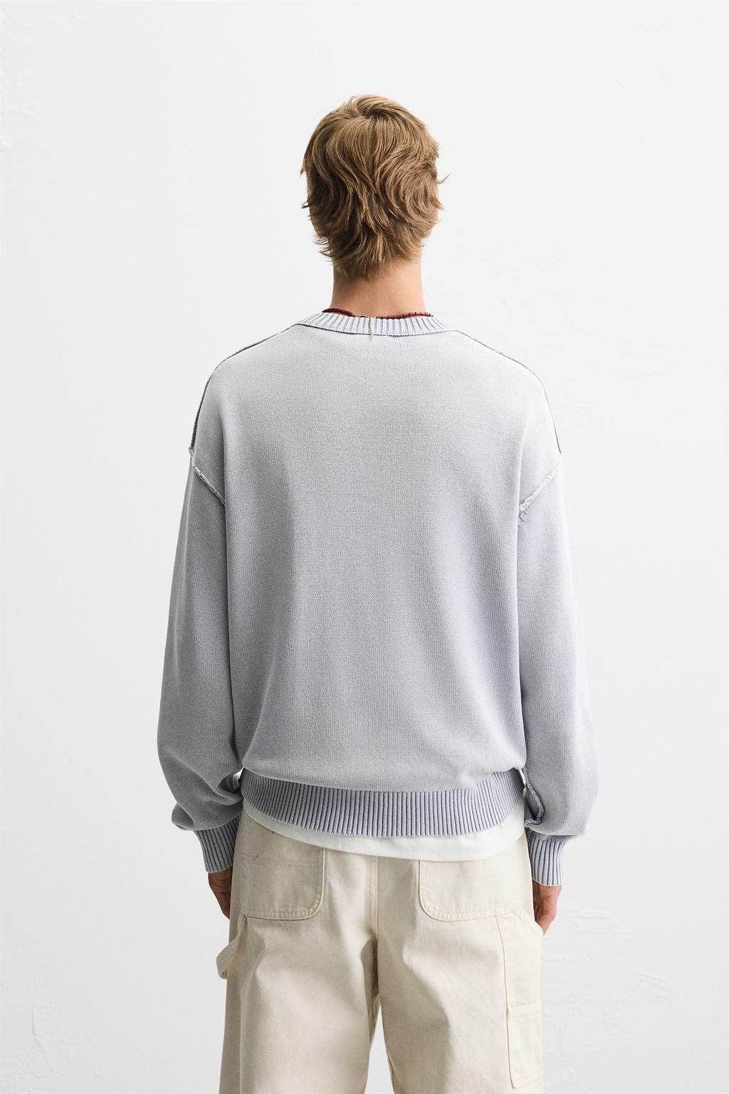 WASHED REVERSE EFFECT SWEATER - Zara фото 15