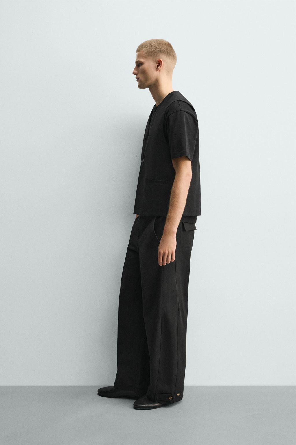 PANTAL?N RELAXED FIT BAJO AJUSTABLE / Negro - Zara фото 4