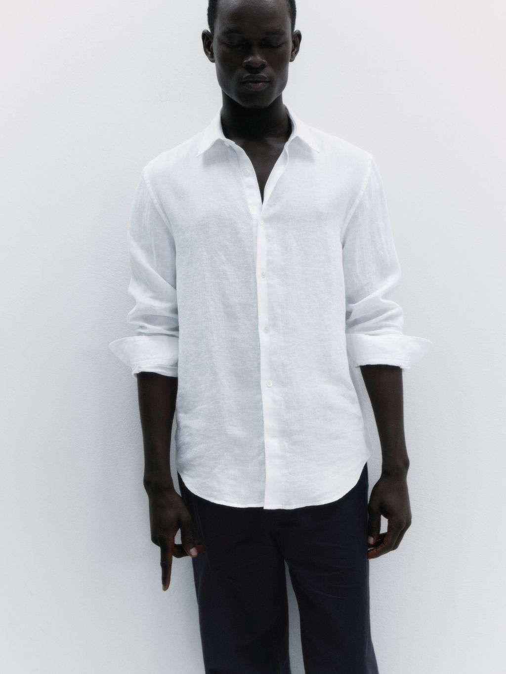 Camisa de lino de corte regular - H&m фото 5