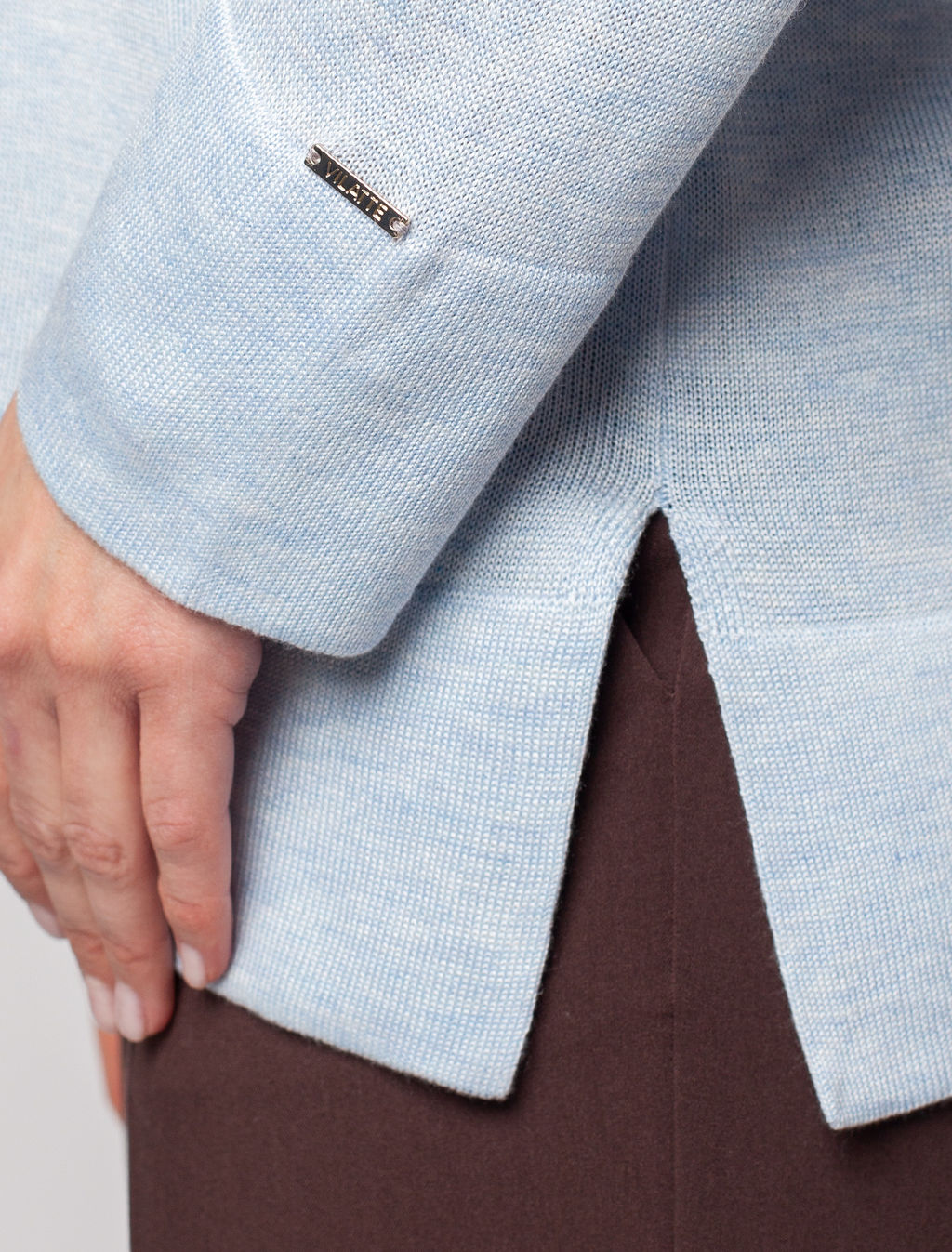 VILATTE / Джемпер тончайшей вязки из мягкой вискозы с эффектом меланж  фото 2