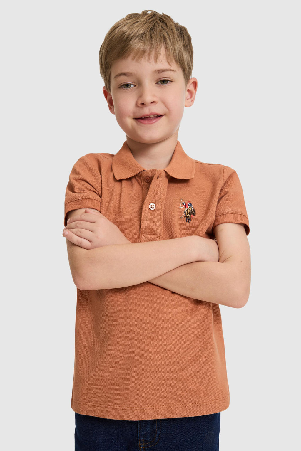 Erkek _ocuk G_l Kurusu Polo Yaka Basic Ti__rt