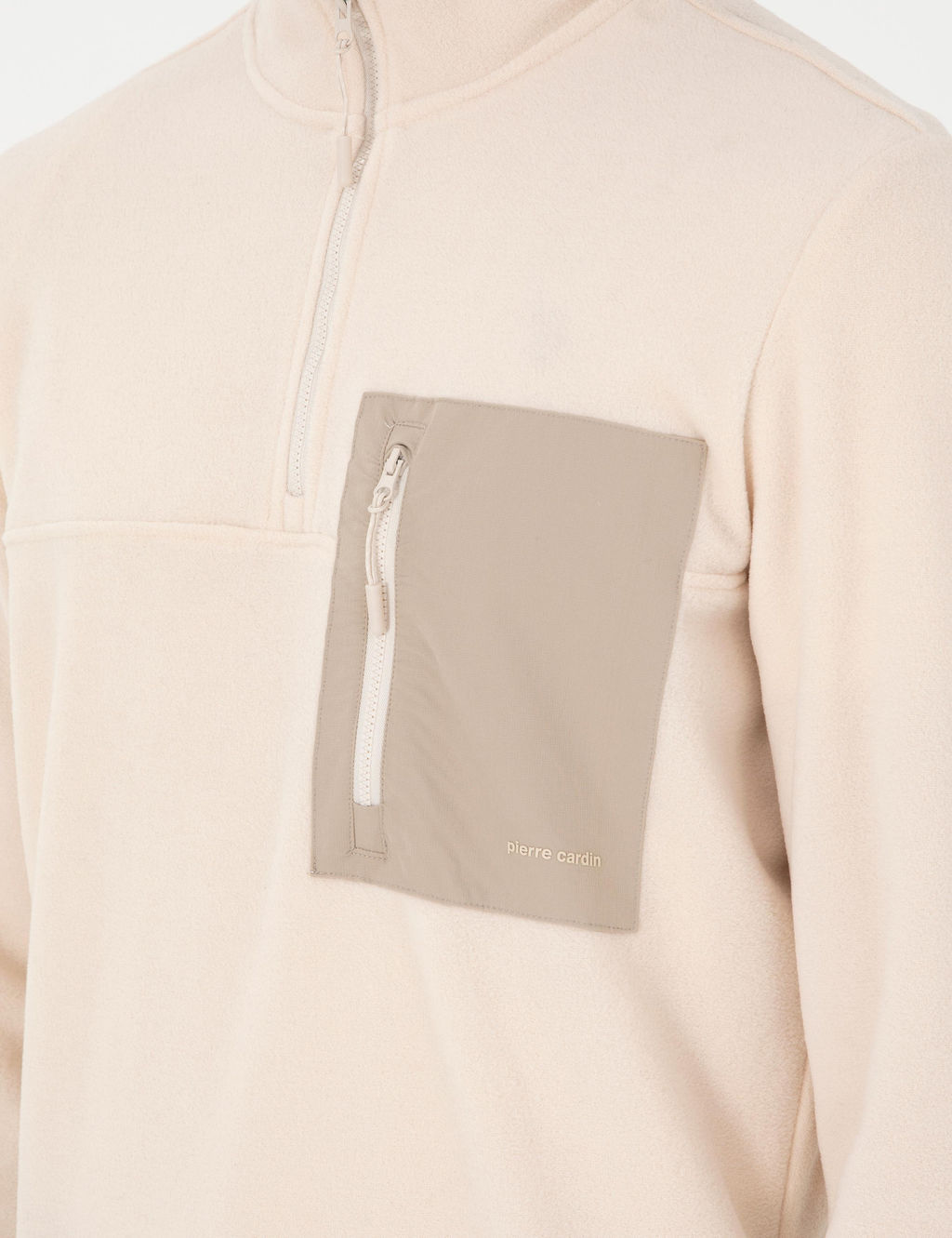 Bej Regular Fit Yar_m Fermuarl_ Polar Sweatshirt - Pierre cardin фото 7