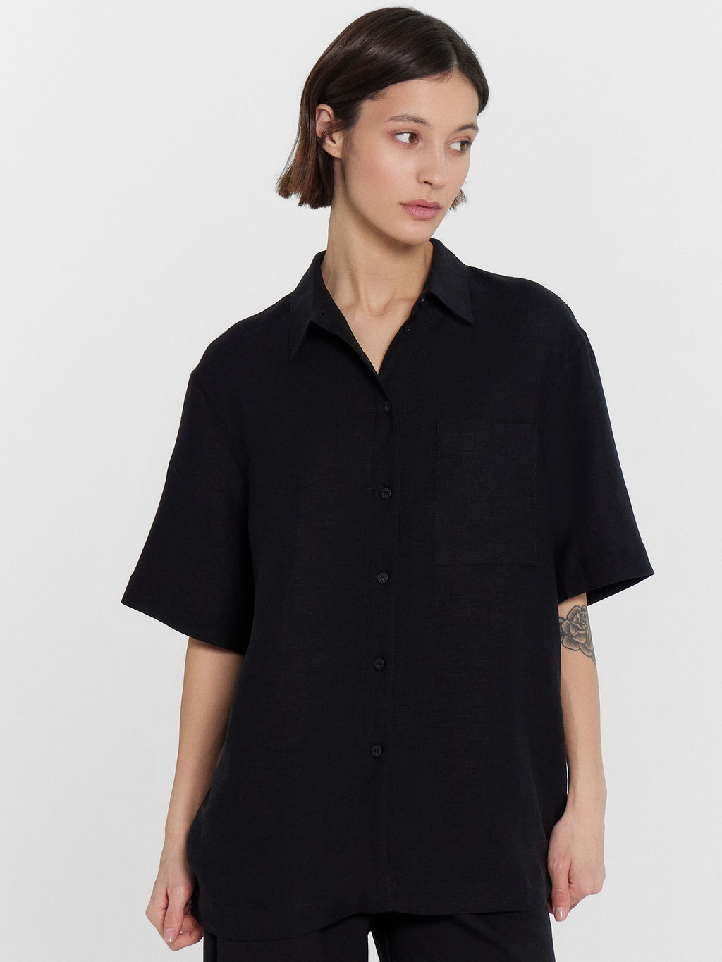 Рубашка женская черная черный 112855-1/1