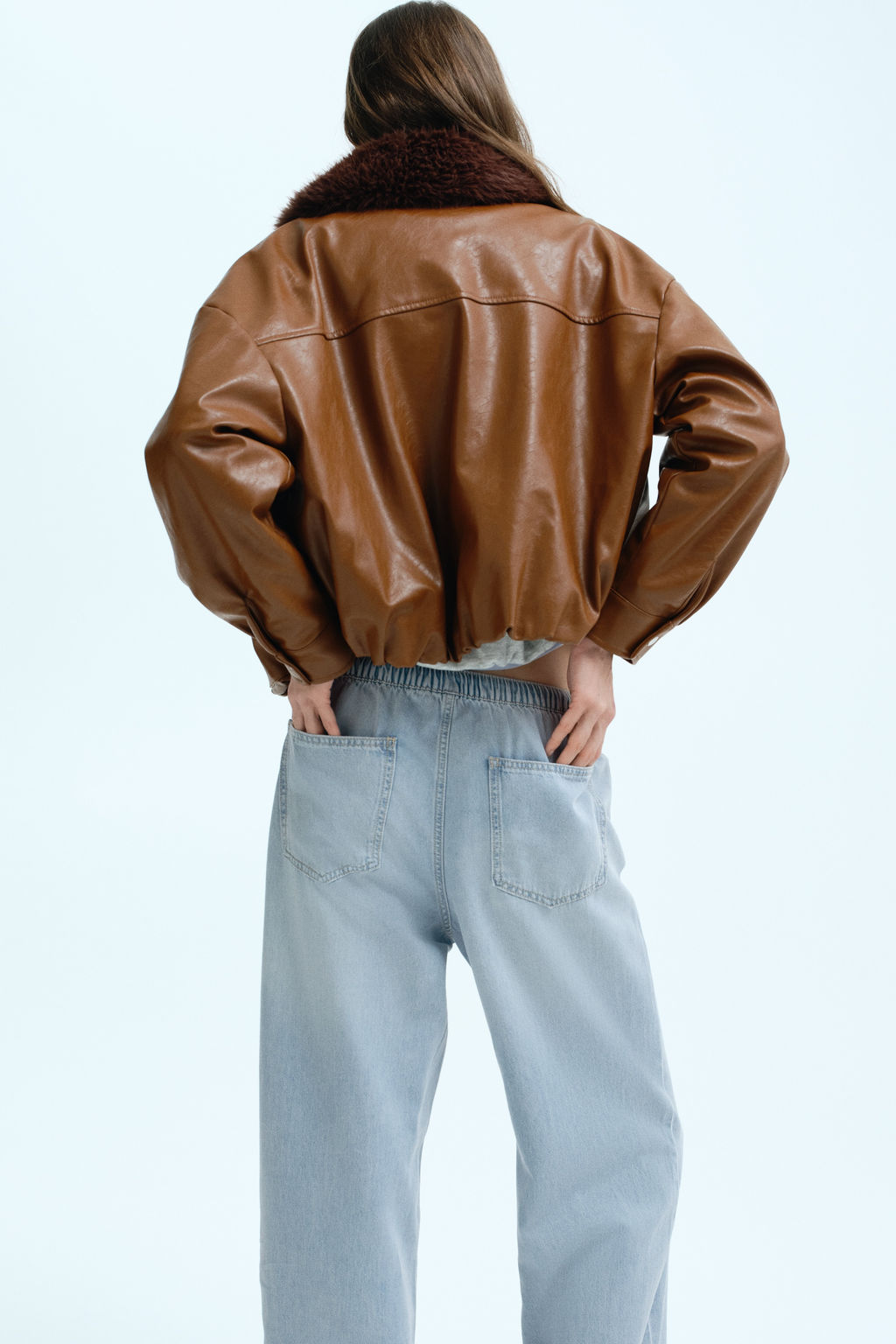 Pantal?n denim con cord?n de ajuste - H&m фото 6
