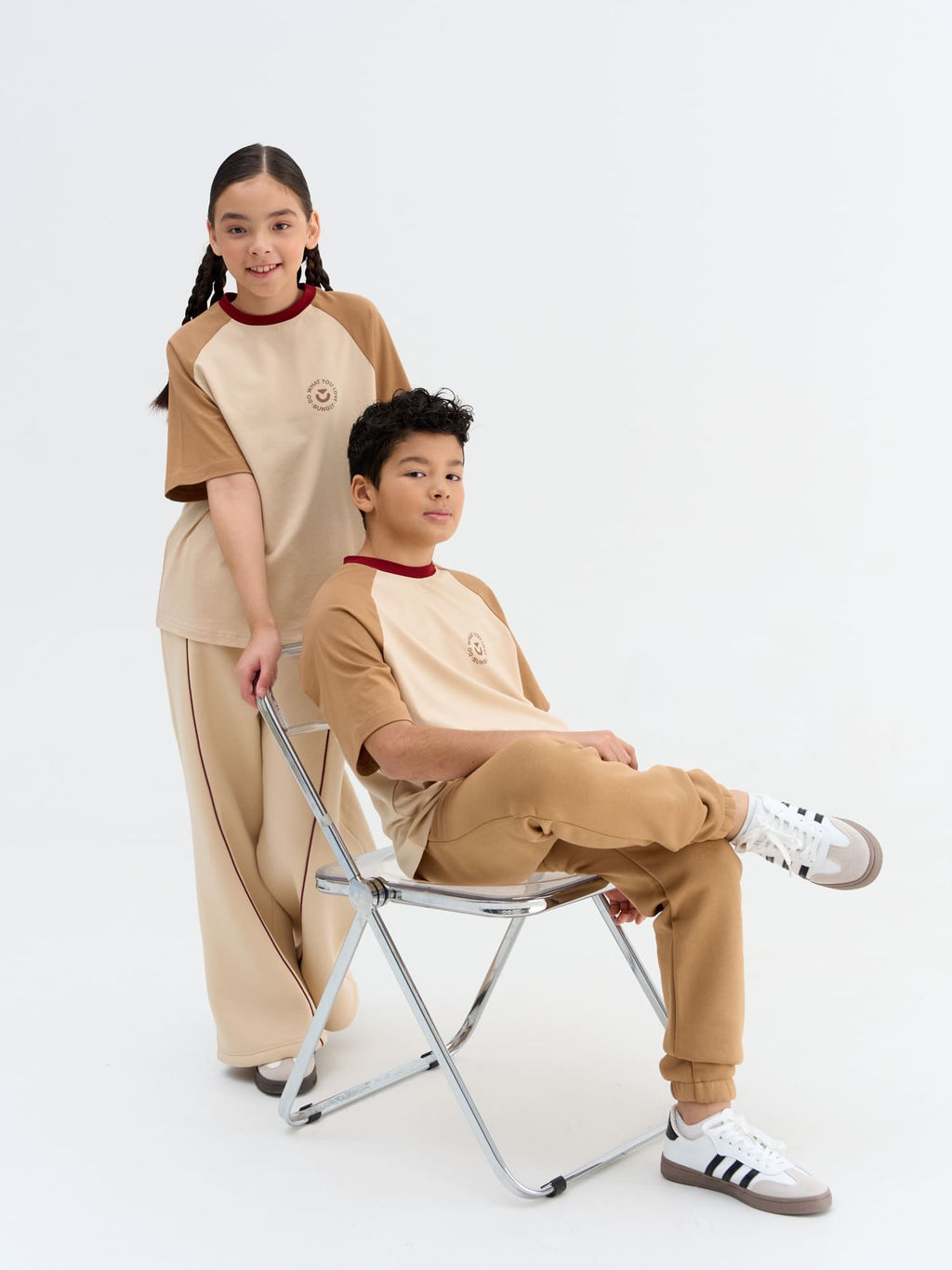 Футболка оверсайз Колор блок Крем-брюле 7+ - Bungly фото 8