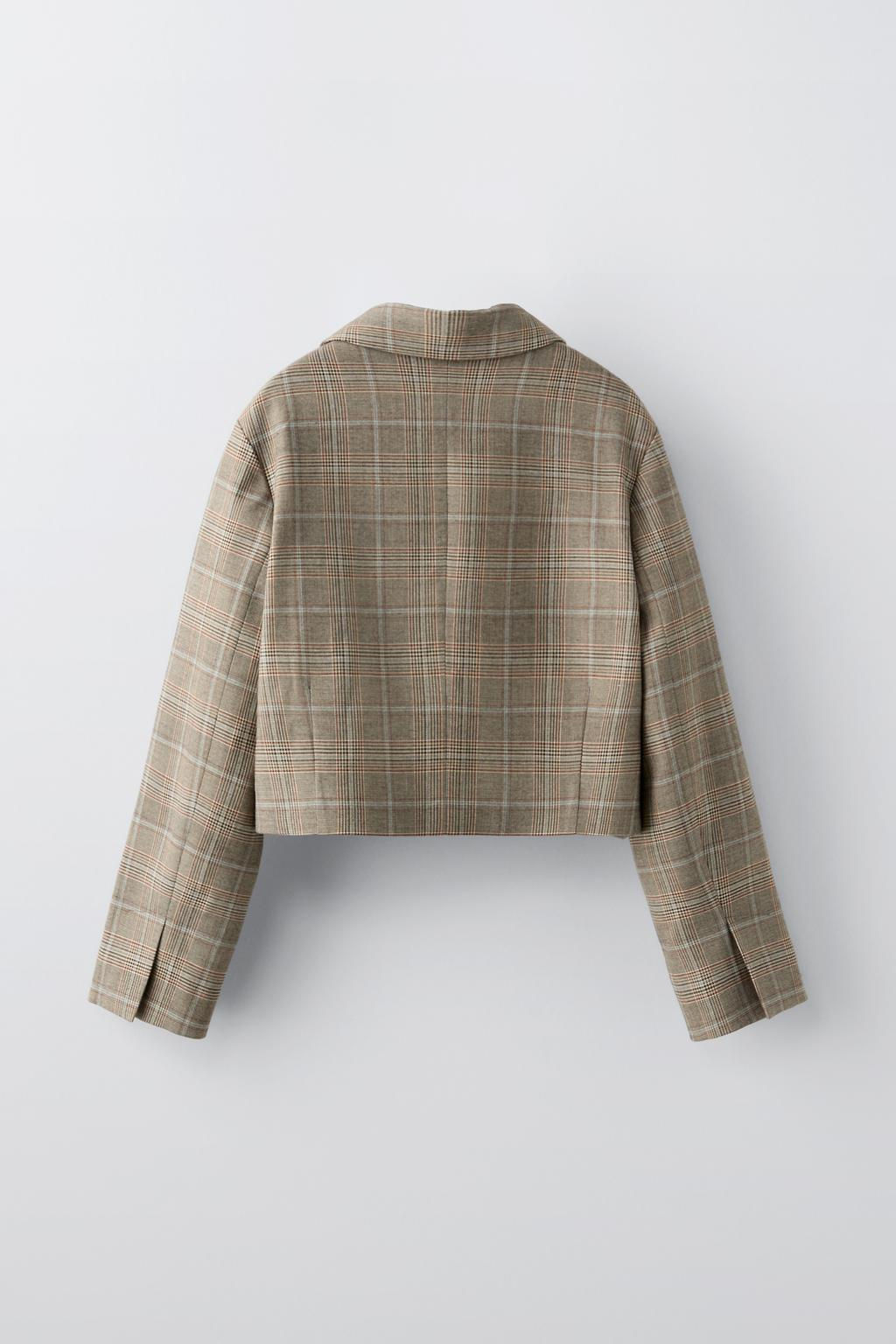 CROPPED CHECK BLAZER - Zara фото 3