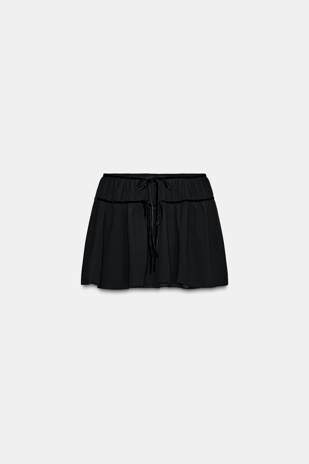 GEORGETTE MINI SKIRT WITH VELVET BOWS - Zara фото 5
